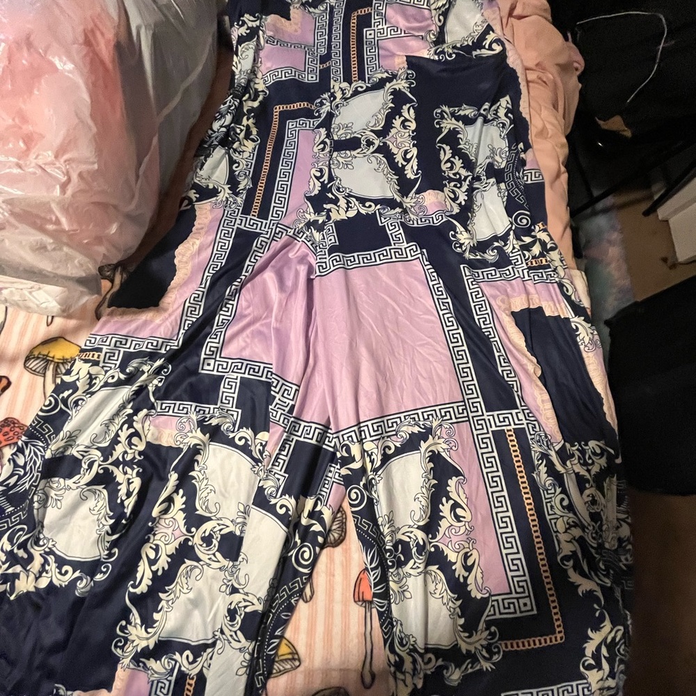 Elegant Women's Jumpsuit in Navy and Pink